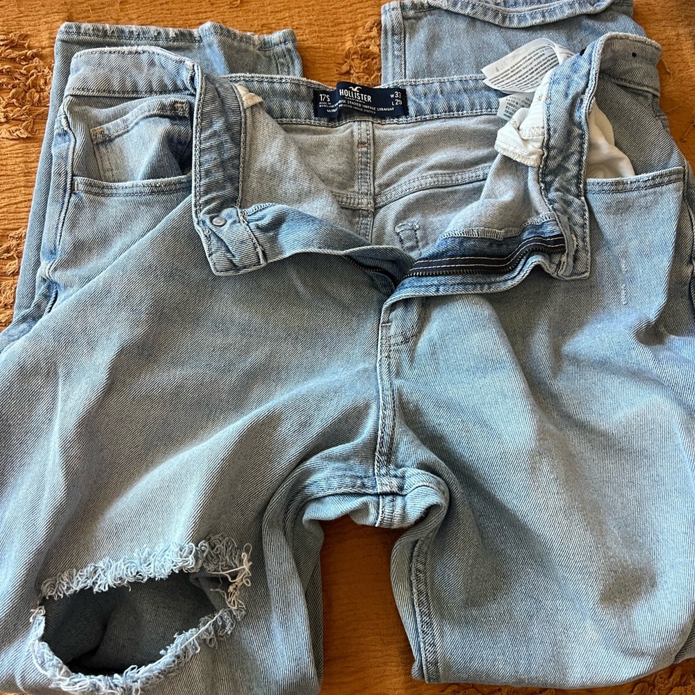 Hollister Light Blue Distressed Jeans
